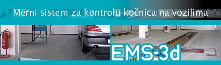 Merni sistem za kontrolu kočnica na vozilima - EMS3d